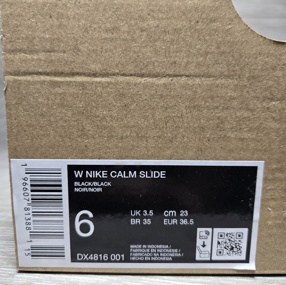 Nike Calm Slide Black Womens Size 6 (Fits Youth 5) DX4816-001 New Authentic - Picture 7 of 8